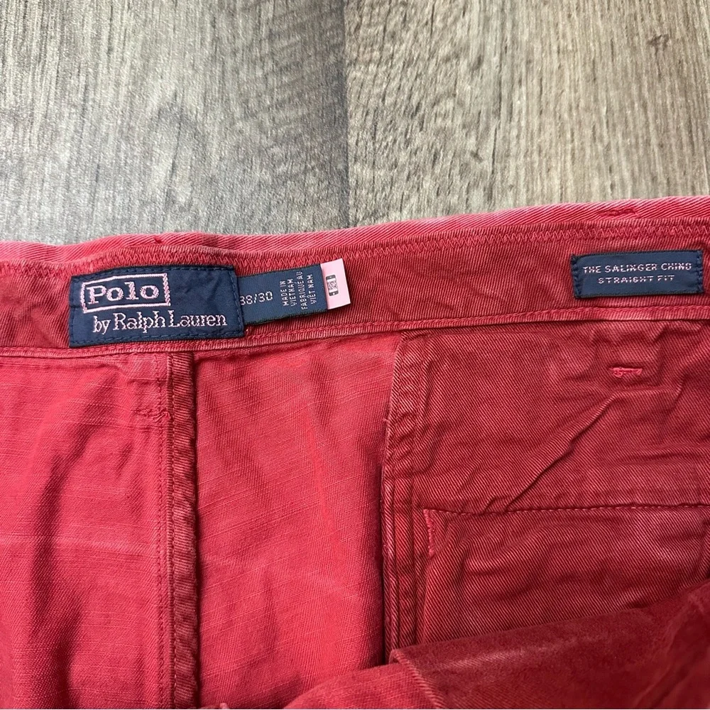Polo Ralph Lauren Salinger Chino Straight Fit Red Dyed Pants Men Size 38/30